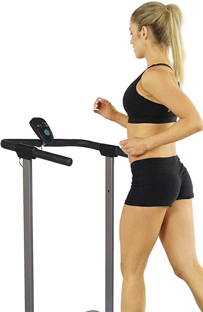 caminadora manual para la casa con monitor LCD de Sunny Health