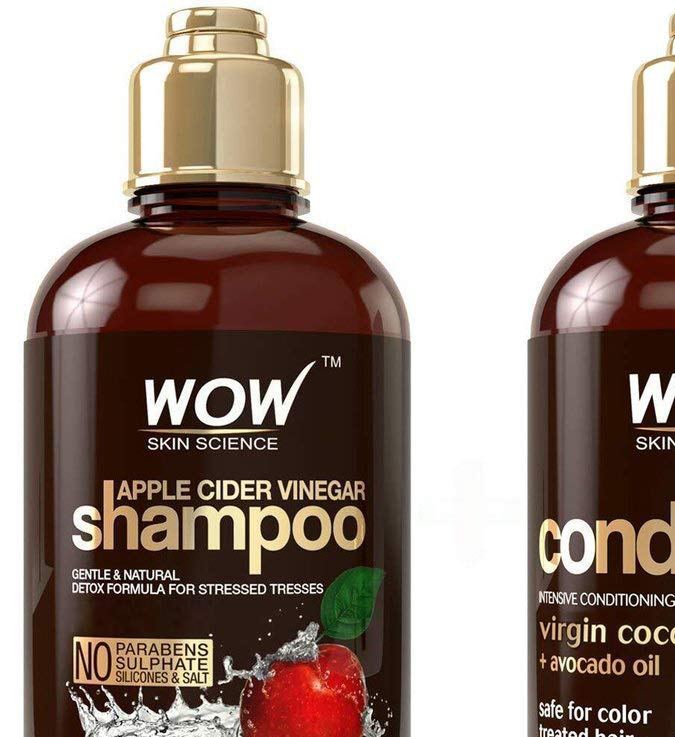 Shampoo de vinagre de manzana de la marca WOW con acondicionador