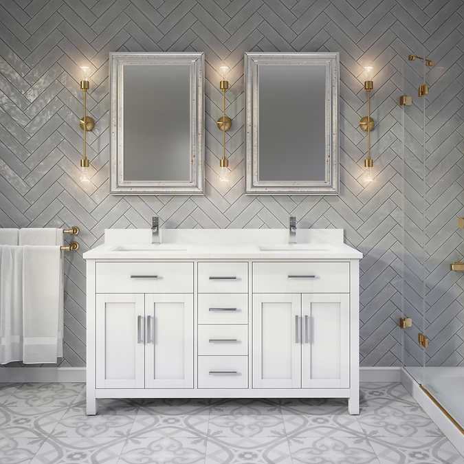 tocado de baño blanco