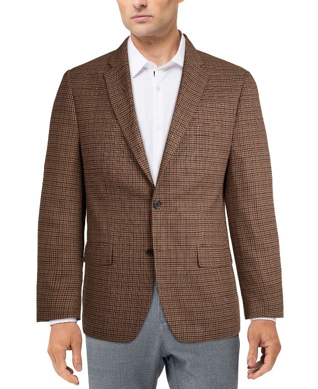 chaqueta marrón de cuadros