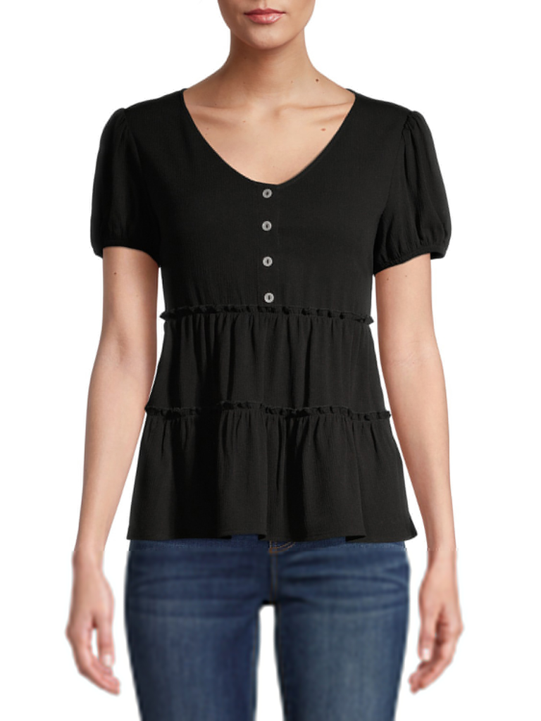 blusa casual negra