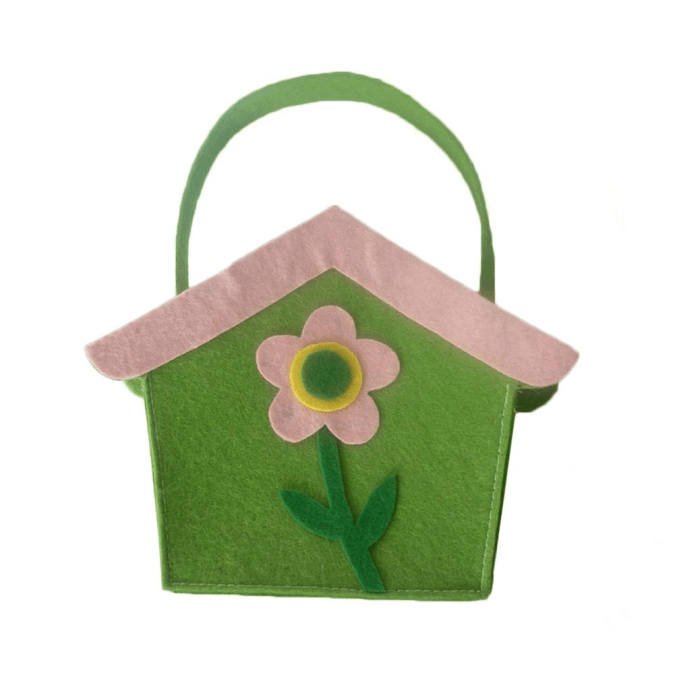 caja de pascua de fieltro verde