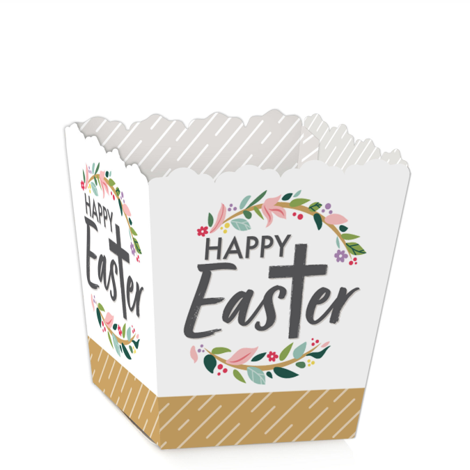 caja de pascua happy easter blanca