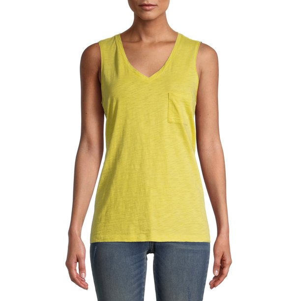 camiseta sin mangas amarilla