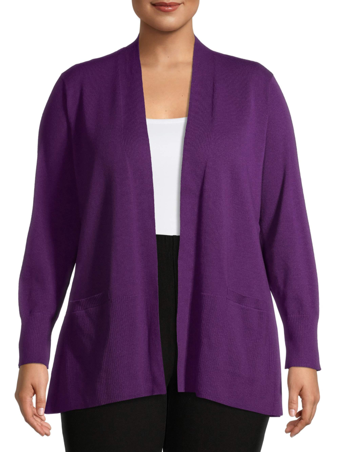 cardigan tejido morado