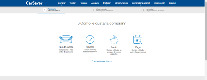 Opciones de compra página web de CarSabver