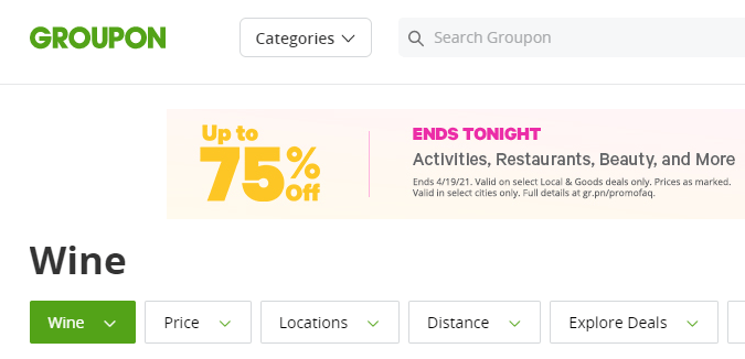 groupon para comprar vino online