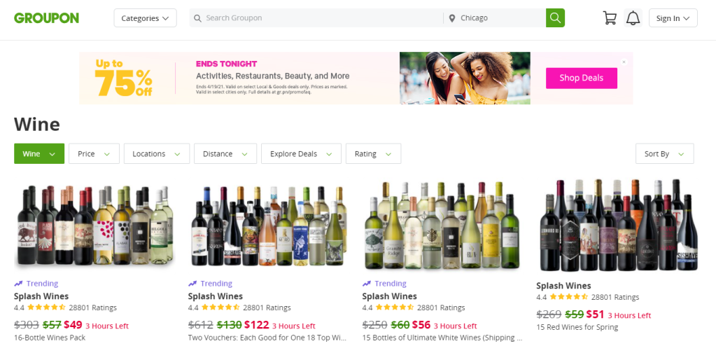 groupon para comprar vino online