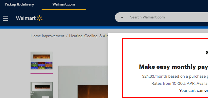 servicio de financiamiento de walmart