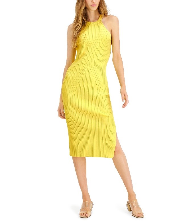 vestido elegante amarillo