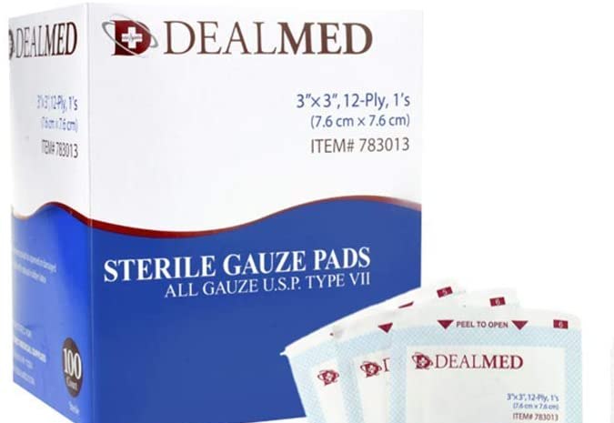 paquete de gasa estéril