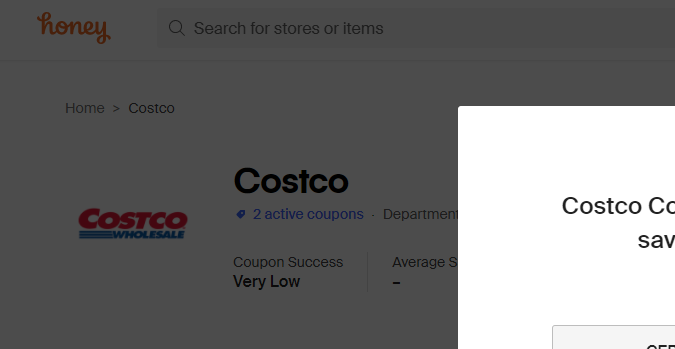 Código de cupón en Honey