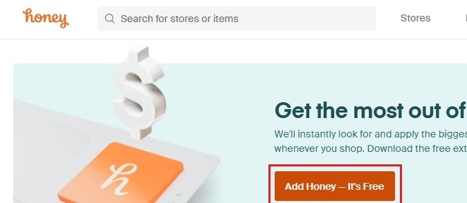 Pantalla de inicio en Honey