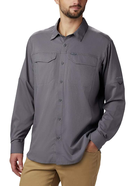 camisa manga larga gris para hombre