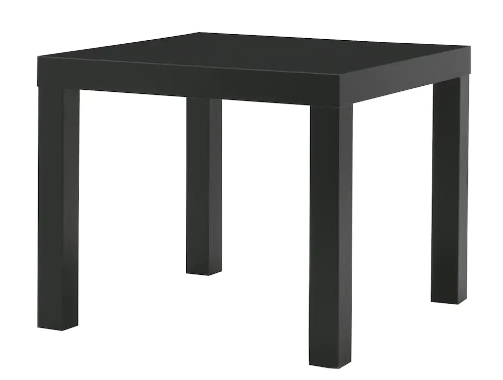 mesa cuadrada negra minimalista