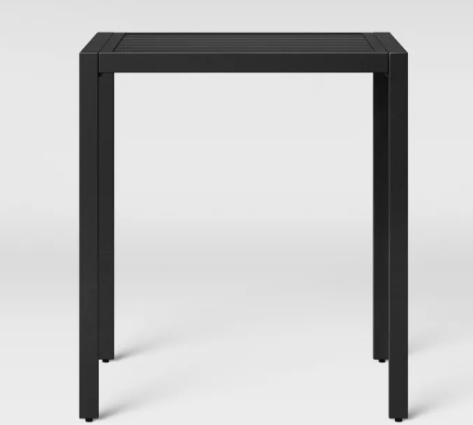 mesa de patio rectangular negra