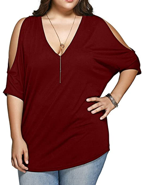 blusa de hombros descubiertos holgada