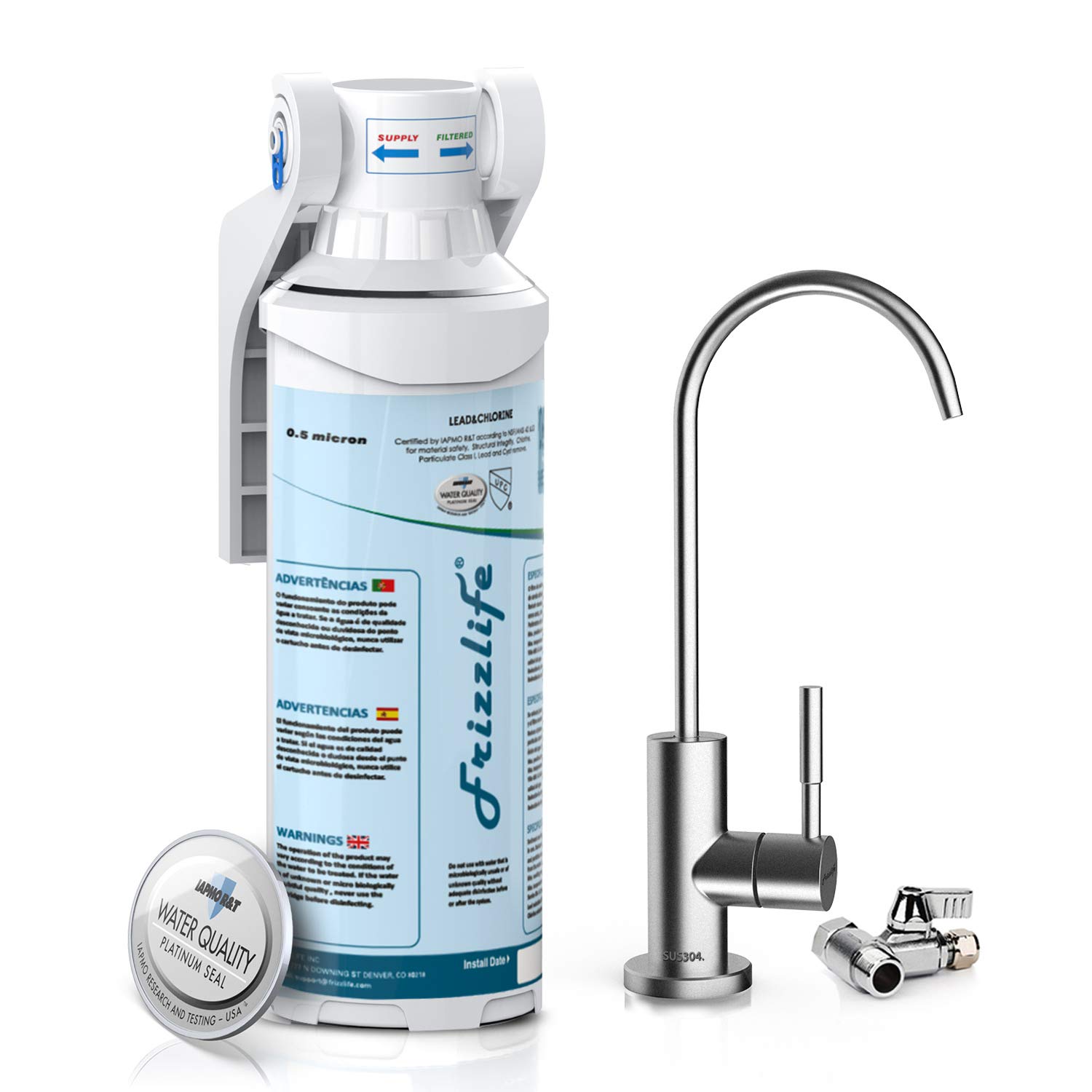 Sistema de filtración de agua de 4,7 litros Libre de BPA y certificado para Reducir el Plomo y Otros Metales Pesados con Medidor de Calidad de Agua Gratis Cartucho de Filtro de Agua Incluido 