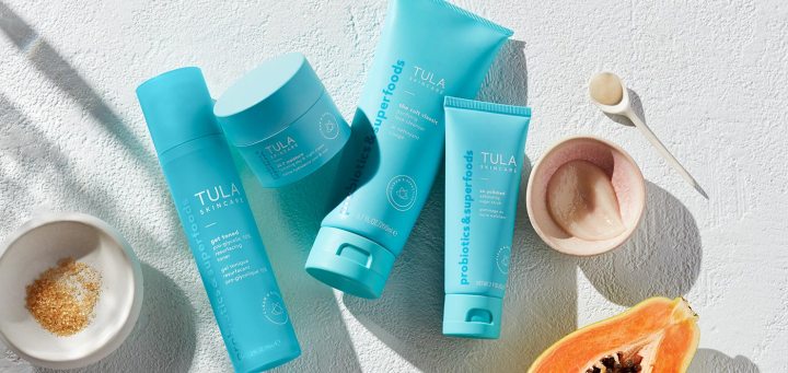 productos de Tula Skincare con probioticos