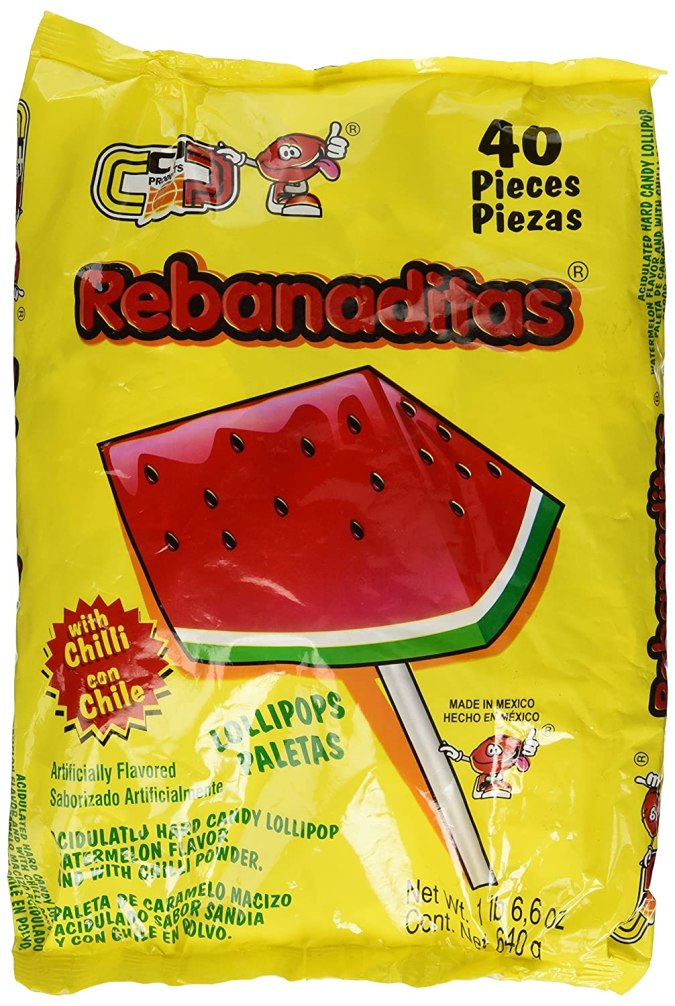 Paletasde sandia picante Rebanaditas