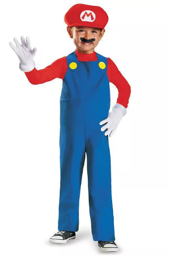 Niño con disfraz de Mario Bros