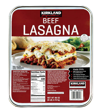 lasaña congelada de carne