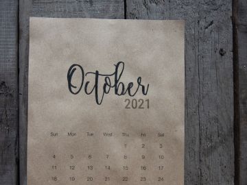 Calendario con el mes de Octubre