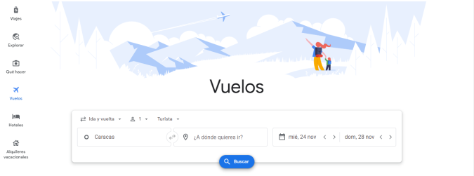 Buscador de pasajes aéreos Google Fligth