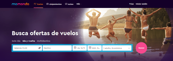 Buscador de vuelos económicos Momondo