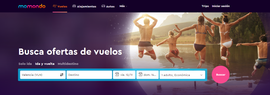 Buscador de vuelos económicos Momondo
