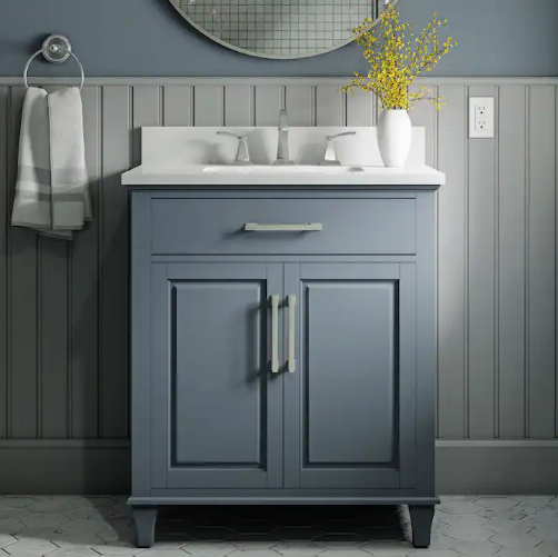 Lavamanos de madera para baño de Allen Roth