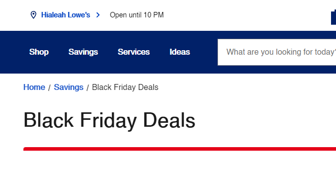 Black Friday 2021 en Lowe's