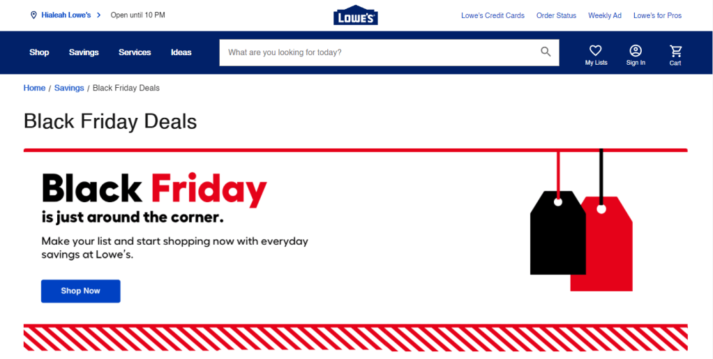 Black Friday 2021 en Lowe's