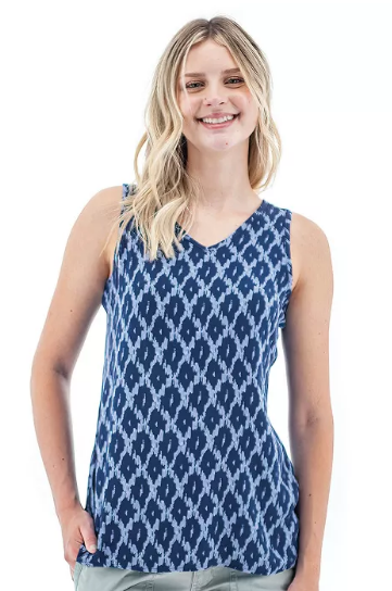 Blusa larga con estampado a tonos azules Aventura Clothing