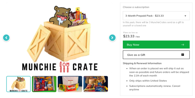 Caja de regalo por suscripción de golosinas