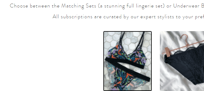 Caja de regalo por suscripción de ropa intima para damas