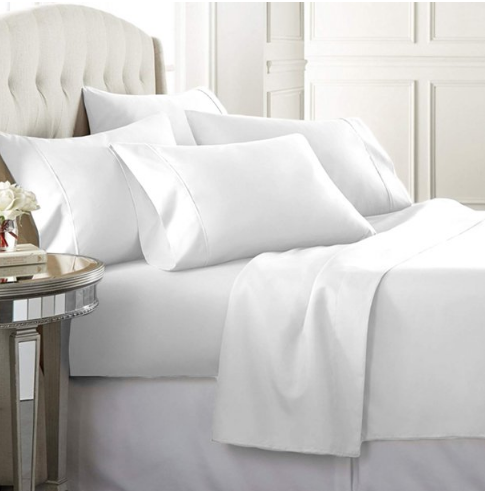 Juego de sábanas blancas Luxury Home