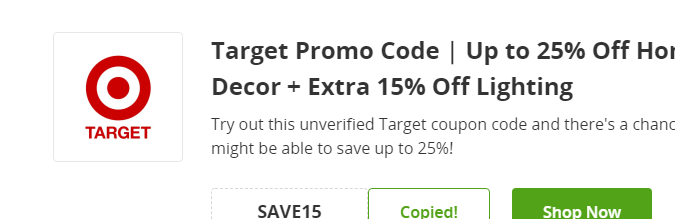 25 de descuento en compras para el hogar en Target