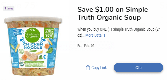 Cupón de sopas orgánicas en Kroger