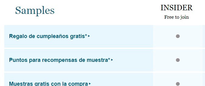 Recompensas de Sephora Indider