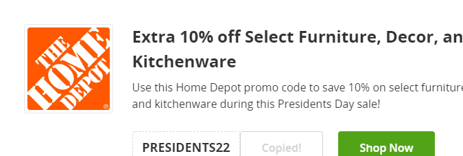 10% de descuento en artículos de cocina Home Depot