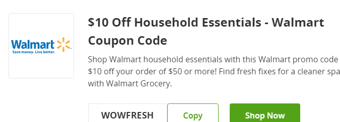 Cupón de $10 de descuento en artículos para el hogar Walmart