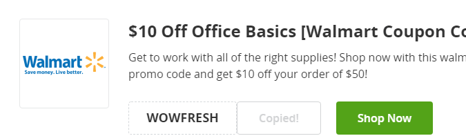 Cupón de $10 de descuento en artículos para oficina Walmart