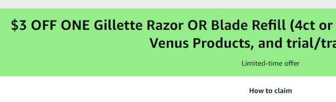 $3 de descuento en hojillas Gillette Amazon