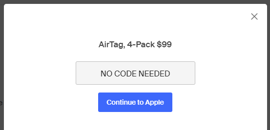 Cupón de 4 Airtag de Apple