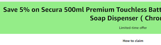 5% de descuento en dispensador de jabón Secura