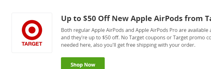 $50 de descuento en productos Apple Target