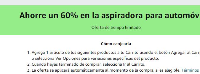 60% de descuento en aspiradoras para autos Amazon
