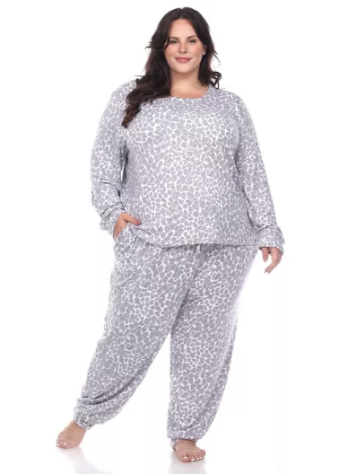 Pijama con estampado de leopardo blanco White Mark