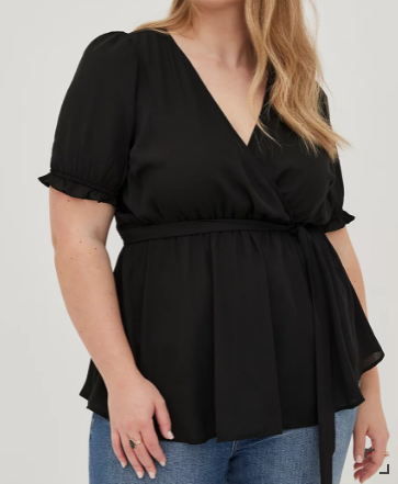 blusa negra de vestir plus size